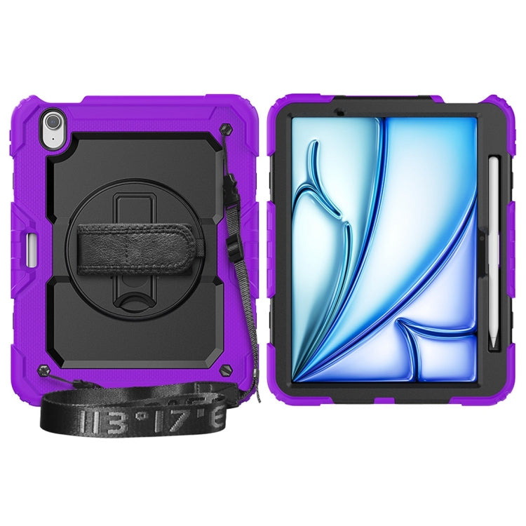 For iPad Air 11 2024 / Air 11 2025 Silicone Hybrid PC Tablet Protective Case(Purple+Black)