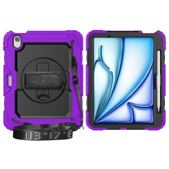 For iPad Air 11 2024 / Air 11 2025 Silicone Hybrid PC Tablet Protective Case(Purple+Black)