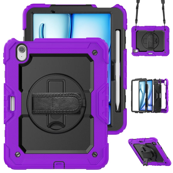 For iPad Air 11 2024 / Air 11 2025 Silicone Hybrid PC Tablet Protective Case(Purple+Black)