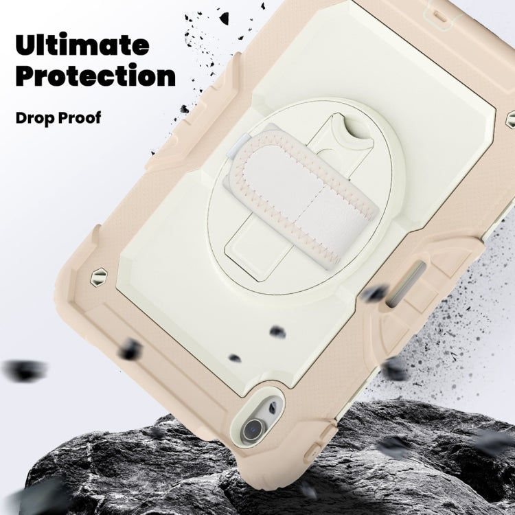 For iPad Air 11 2024 / Air 11 2025 Silicone Hybrid PC Tablet Protective Case(Cream+Rose Gold)