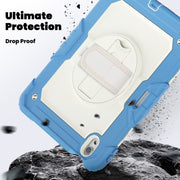 For iPad Air 11 2024 / Air 11 2025 Silicone Hybrid PC Tablet Protective Case(Cream+Navy Blue)