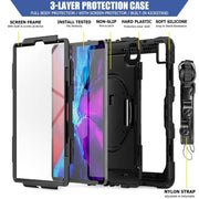 For iPad Pro 13 2024 Silicone Hybrid PC Tablet Protective Case(Black)