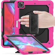 For iPad Pro 13 2024 Silicone + PC Tablet Protective Case(Black+Rose Red)