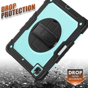 For iPad Pro 13 2024 Silicone Hybrid PC Tablet Protective Case(Light Blue+Black)