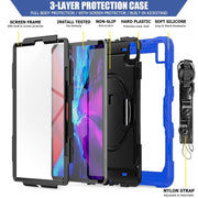 For iPad Pro 13 2024 Silicone Hybrid PC Tablet Protective Case(Black+Dark Blue)
