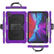For iPad Pro 13 2024 Silicone + PC Tablet Protective Case(Purple+Black)