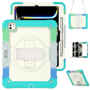 For iPad Pro 13 2024 Silicone Hybrid PC Tablet Protective Case(Rainbow Blue)
