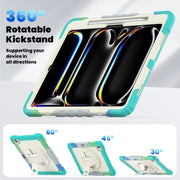 For iPad Pro 13 2024 Silicone Hybrid PC Tablet Protective Case(Rainbow Blue)