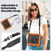 For iPad Air 13 2024 / Air 13 2025 Silicone Hybrid PC Tablet Protective Case(Orange+Black)