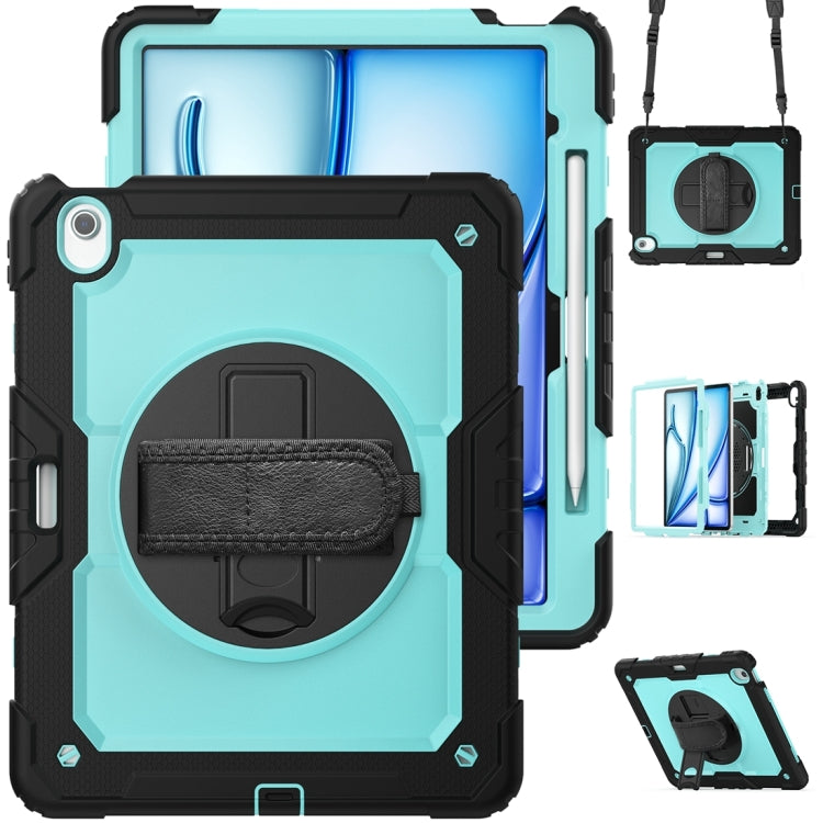 For iPad Air 13 2024 / Air 13 2025 Silicone Hybrid PC Tablet Protective Case(Light Blue+Black)
