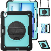 For iPad Air 13 2024 / Air 13 2025 Silicone Hybrid PC Tablet Protective Case(Light Blue+Black)