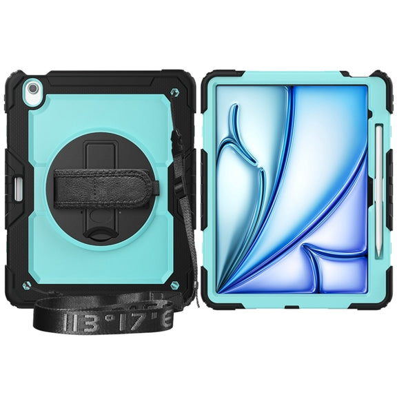 For iPad Air 13 2024 / Air 13 2025 Silicone Hybrid PC Tablet Protective Case(Light Blue+Black)