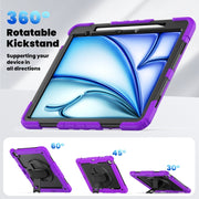 For iPad Air 13 2024 Silicone + PC Tablet Protective Case(Purple+Black)