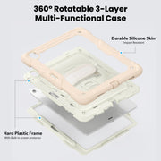 For iPad Air 13 2024 Silicone + PC Tablet Protective Case(Cream+Rose Gold)