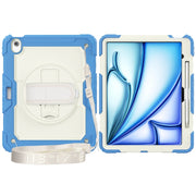 For iPad Air 13 2024 Silicone + PC Tablet Protective Case(Cream+Navy Blue)