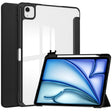 For iPad Air 13 2024 Pure Color 3-fold Clear TPU Smart Leather Tablet Case(Black) - iPad Air 13 2024 Cases by PMC TechLife | Online Shopping South Africa | PMC TechLife | Buy Now Pay Later Mobicred