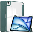 For iPad Air 13 2025 / 2024 Pure Color 3-fold Clear TPU Smart Leather Tablet Case(Dark Green) - iPad Air 13 2025 / 2024 Cases by PMC TechLife | Online Shopping South Africa | PMC TechLife | Buy Now Pay Later Mobicred