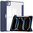 For iPad Pro 11 2024 Pure Color 3-fold Clear TPU Smart Leather Tablet Case(Dark Blue) - iPad Pro 11 2024 Cases by PMC TechLife | Online Shopping South Africa | PMC TechLife | Buy Now Pay Later Mobicred