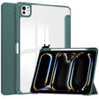 For iPad Pro 13 2024 Pure Color 3-fold Clear TPU Smart Leather Tablet Case(Dark Green) - iPad Pro 13 2024 Cases by PMC TechLife | Online Shopping South Africa | PMC TechLife | Buy Now Pay Later Mobicred