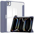 For iPad Pro 13 2024 Pure Color 3-fold Clear TPU Smart Leather Tablet Case(Lavender) - iPad Pro 13 2024 Cases by PMC TechLife | Online Shopping South Africa | PMC TechLife | Buy Now Pay Later Mobicred