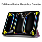 For iPad Pro 11 2024 Custer Painted 3-Fold Holder Smart Leather Tablet Case(Milky Way Nebula)