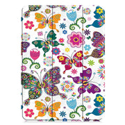 For iPad Pro 11 2024 Custer Painted 3-Fold Holder Smart Leather Tablet Case(Color Butterfly)
