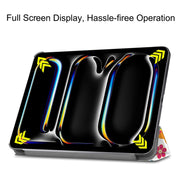 For iPad Pro 11 2024 Custer Painted 3-Fold Holder Smart Leather Tablet Case(Color Butterfly)