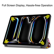 For iPad Pro 11 2024 Custer Painted 3-Fold Holder Smart Leather Tablet Case(Graffiti)
