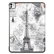 For iPad Pro 11 2024 Custer Painted 3-Fold Holder Smart Leather Tablet Case(Retro Tower)