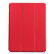 For iPad Air 11 2024 Custer TPU Pure Color 3-Fold Holder Smart Leather Tablet Case(Red)