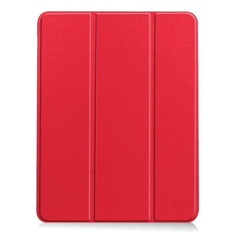 For iPad Air 11 2024 Custer TPU Pure Color 3-Fold Holder Smart Leather Tablet Case(Red)