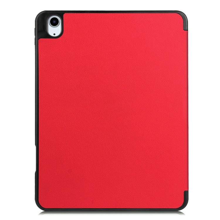 For iPad Air 11 2024 Custer TPU Pure Color 3-Fold Holder Smart Leather Tablet Case(Red)