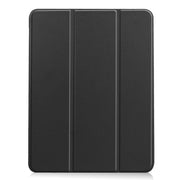 For iPad Air 11 2024 / 2025 Custer TPU Pure Color 3-Fold Holder Smart Leather Tablet Case(Black)
