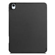 For iPad Air 11 2024 / 2025 Custer TPU Pure Color 3-Fold Holder Smart Leather Tablet Case(Black)