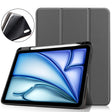 For iPad Air 11 2024 Custer TPU Pure Color 3-Fold Holder Smart Leather Tablet Case(Grey) - iPad Air 11 2024 Cases by PMC TechLife | Online Shopping South Africa | PMC TechLife | Buy Now Pay Later Mobicred