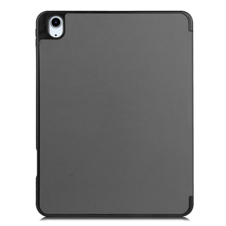 For iPad Air 11 2024 Custer TPU Pure Color 3-Fold Holder Smart Leather Tablet Case(Grey)