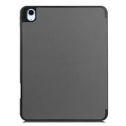 For iPad Air 11 2024 Custer TPU Pure Color 3-Fold Holder Smart Leather Tablet Case(Grey)