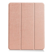 For iPad Air 11 2024 / 2025 Custer TPU Pure Color 3-Fold Holder Smart Leather Tablet Case(Rose Gold)
