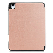 For iPad Air 11 2024 / 2025 Custer TPU Pure Color 3-Fold Holder Smart Leather Tablet Case(Rose Gold)