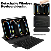 For iPad Pro 11 2024 Transparent Rotation Smart Leather Tablet Case with Keyboard(Black)
