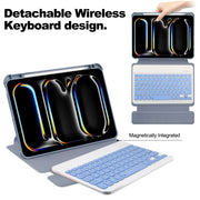 For iPad Pro 11 2024 Transparent Rotation Smart Leather Tablet Case with Keyboard(Lavender)