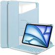 For iPad Air 13 2024 Transparent Rotation Smart Leather Tablet Case with Keyboard(Sky Blue) - iPad Air 13 2024 Cases by PMC TechLife | Online Shopping South Africa | PMC TechLife | Buy Now Pay Later Mobicred
