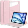 For iPad Air 13 2025 / 2024 Transparent Rotation Smart Leather Tablet Case with Keyboard(Pink) - iPad Air 13 2025 / 2024 Cases by PMC TechLife | Online Shopping South Africa | PMC TechLife | Buy Now Pay Later Mobicred
