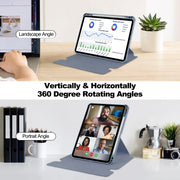 For iPad Air 11 2024 Transparent Rotation Smart Leather Tablet Case with Keyboard(Lavender)