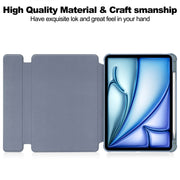 For iPad Air 11 2024 Transparent Rotation Smart Leather Tablet Case with Keyboard(Lavender)