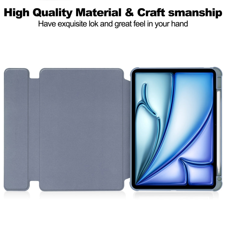 For iPad Air 11 2024 Transparent Rotation Smart Leather Tablet Case with Keyboard(Lavender)