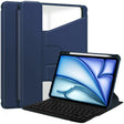 For iPad Air 11 2024 Transparent Rotation Smart Leather Tablet Case with Keyboard(Dark Blue) - iPad Air 11 2024 Cases by PMC TechLife | Online Shopping South Africa | PMC TechLife | Buy Now Pay Later Mobicred
