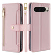 For Google Pixel 9 Sheep Texture Cross-body Zipper Wallet Leather Phone Case(Pink) - free shipping - PMC TechLife - Order now!