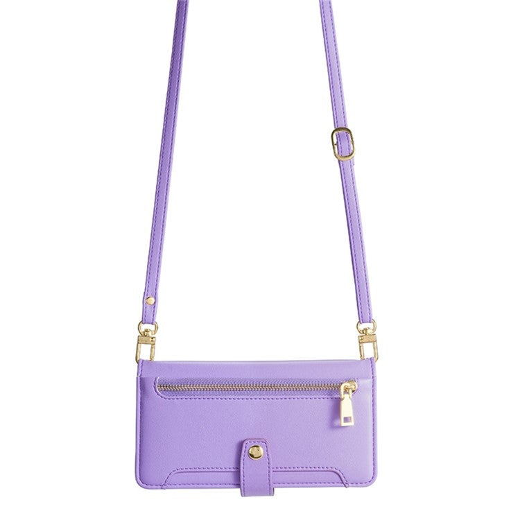 For Google Pixel 9 Sheep Texture Cross-body Zipper Wallet Leather Phone Case(Purple)