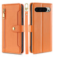 For Google Pixel 9 Pro XL Sheep Texture Cross-body Zipper Wallet Leather Phone Case(Orange) - Google Cases by PMC TechLife | Online Shopping South Africa | PMC TechLife | Buy Now Pay Later Mobicred